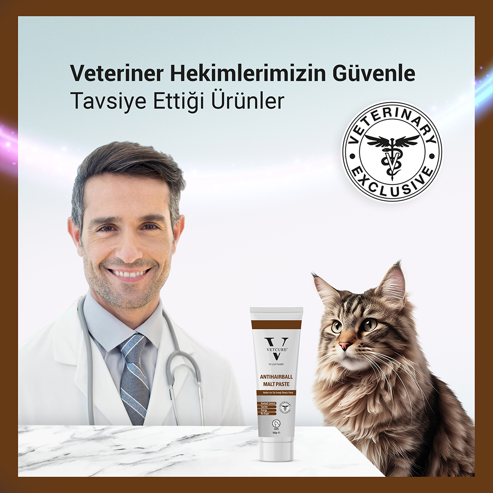 vetcure antihairball malt paste 100gr veteriner