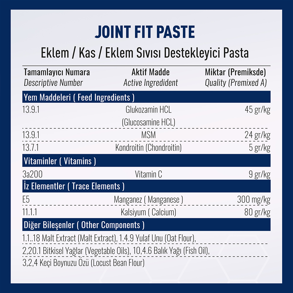vetcure-join-fit-paste-100gr icerik